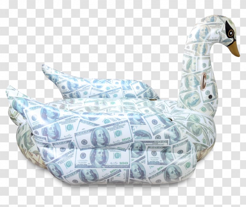 Duck Cygnini Swimming Pool Inflatable Anatidae - Raft - Hundred Dollar Bills Transparent PNG