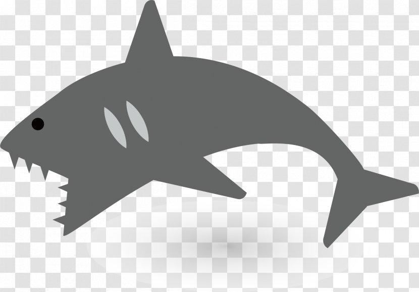 Great White Shark Attack Icon - Fin - Vector Painted Transparent PNG