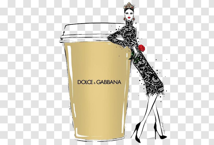 Dolce & Gabbana Drawing Fashion Illustration - Watercolor Painting - Painted Golden Cups Transparent PNG