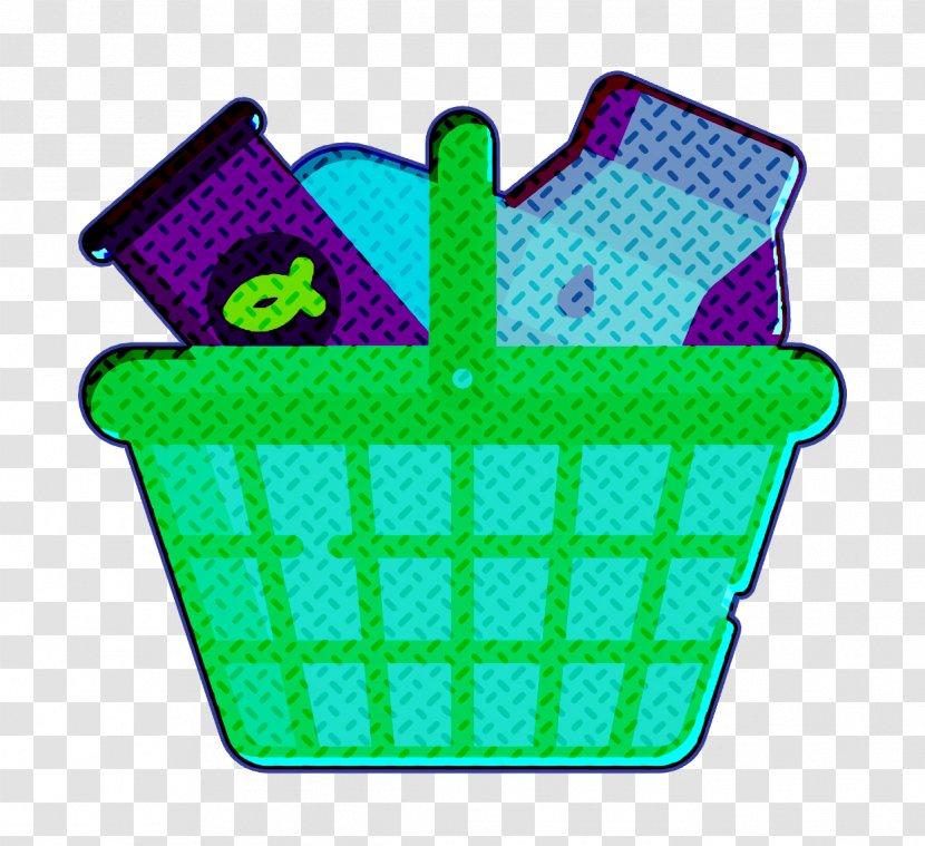Grocery Icon Shopping Basket Supermarket - Storage - Green Transparent PNG