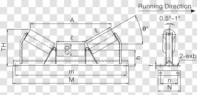 Idler-wheel Conveyor Belt System Technical Drawing Paper - Idlerwheel - Illustration Transparent PNG