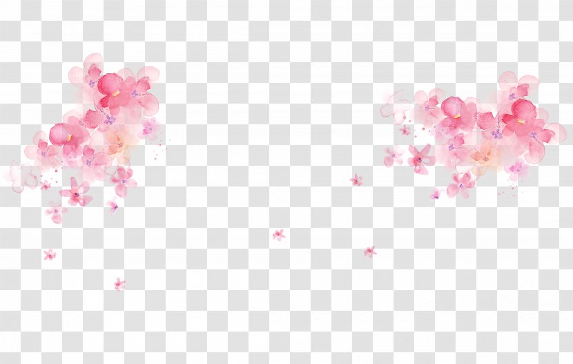 Pink Watercolor Painting Flower Desktop Wallpaper - Cherry Blossom - Flowers Transparent PNG