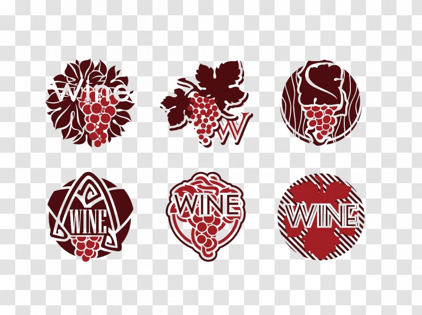 Red Wine Label Logo - Creative Transparent PNG