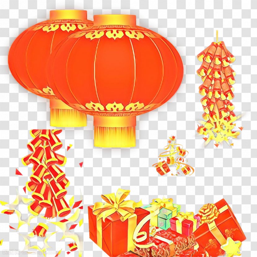 Christmas And New Year Background - Lantern - Balloon Orange Transparent PNG