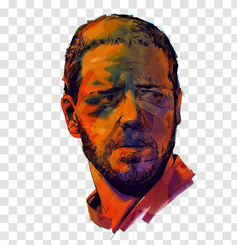 Portrait Watercolor Painting Work Of Art Drawing Illustration - Designer - Orange Splicing Uncle Avatar Transparent PNG