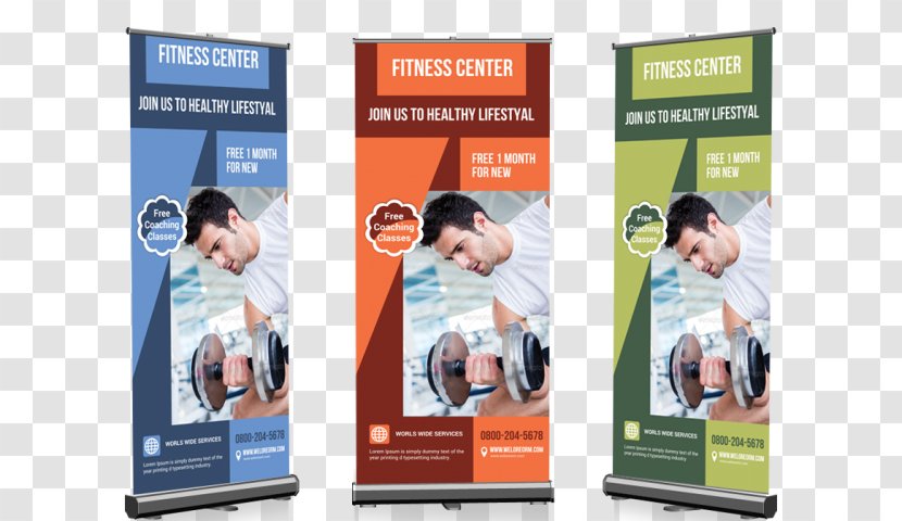 Web Banner Fitness Centre Physical - Advertising - Gym Roll Up Transparent PNG