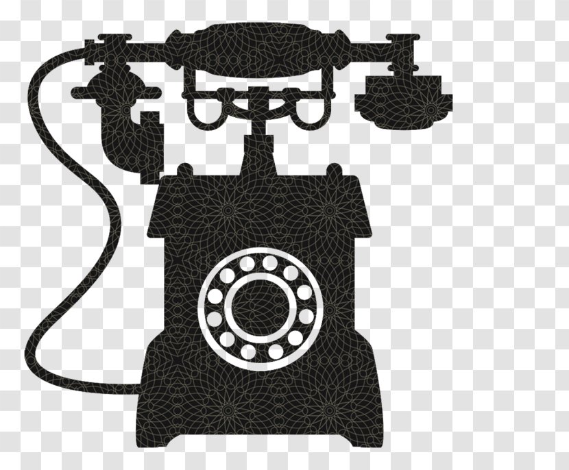 Telephone Drawing Rotary Dial - Black And White Transparent PNG