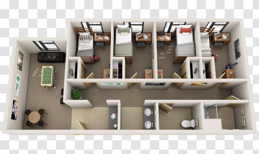 3D Floor Plan House - Apartment Transparent PNG