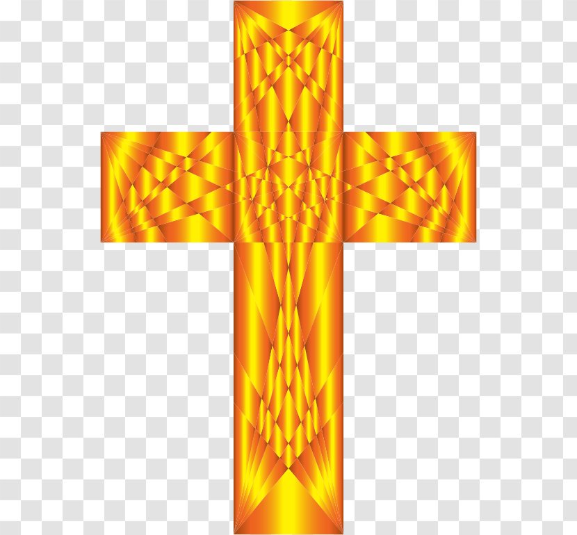 Clip Art - Orange - Christian Cross Transparent PNG