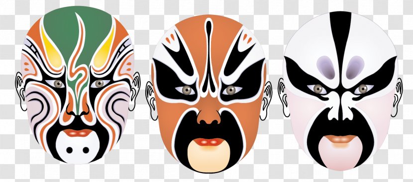 Beijing Peking Opera Make-up Chinese Facial - Vector Facebook Transparent PNG