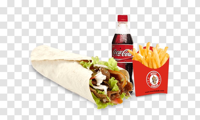 Shawarma Doner Kebab Vegetarian Cuisine French Fries - Soft Drink - Barbecue Transparent PNG