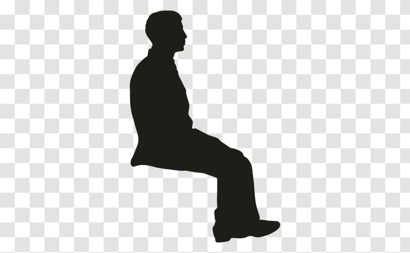 Silhouette Sitting - Cartoon - Man Transparent PNG