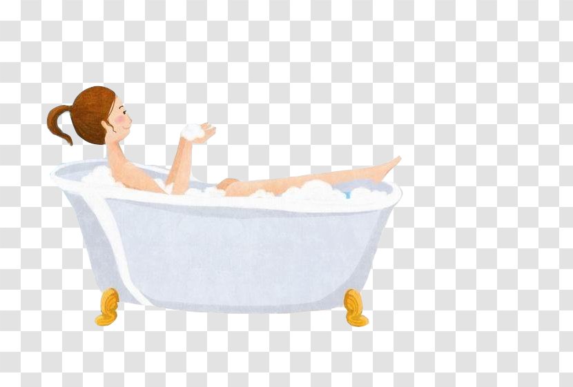 Bathtub Bubble Bath Bathing - Illustration - Amount Transparent PNG