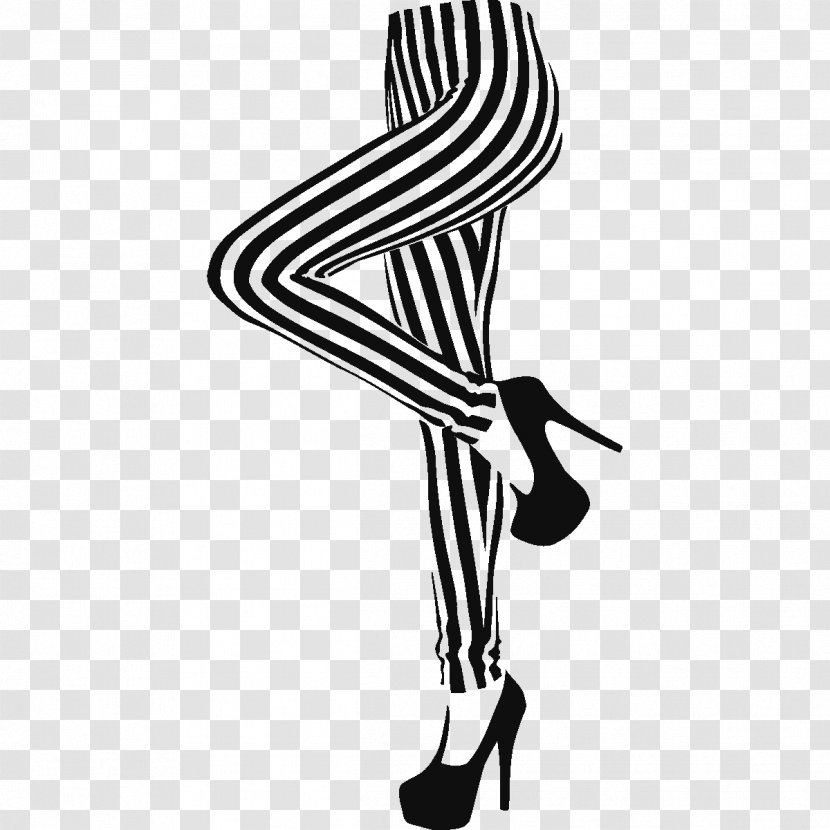 Leggings Black And White Pants Clothing - Silhouette - STRIPER Transparent PNG