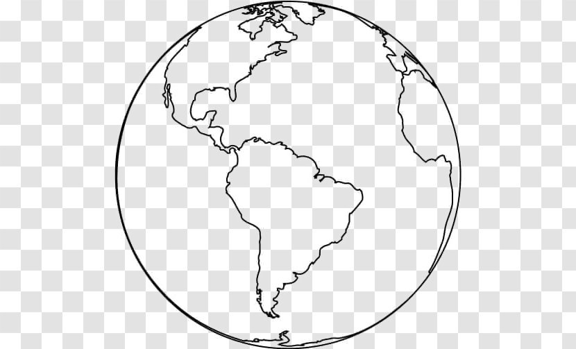 Earth Coloring Book Child Page Globe - Monochrome Transparent PNG