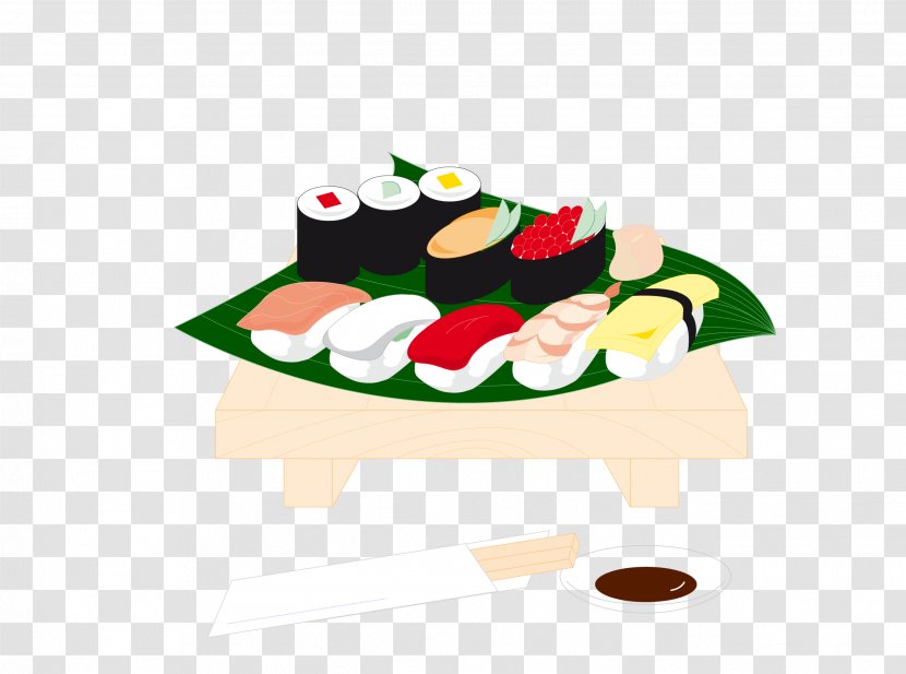 Sushi Japanese Cuisine - Fish - Vector Color Cartoon Element Transparent PNG