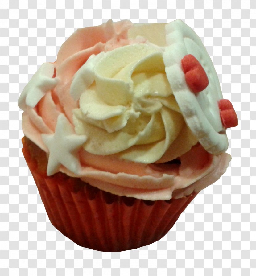 Cupcake Petit Four Muffin Buttercream - Dessert - Vanilla Transparent PNG