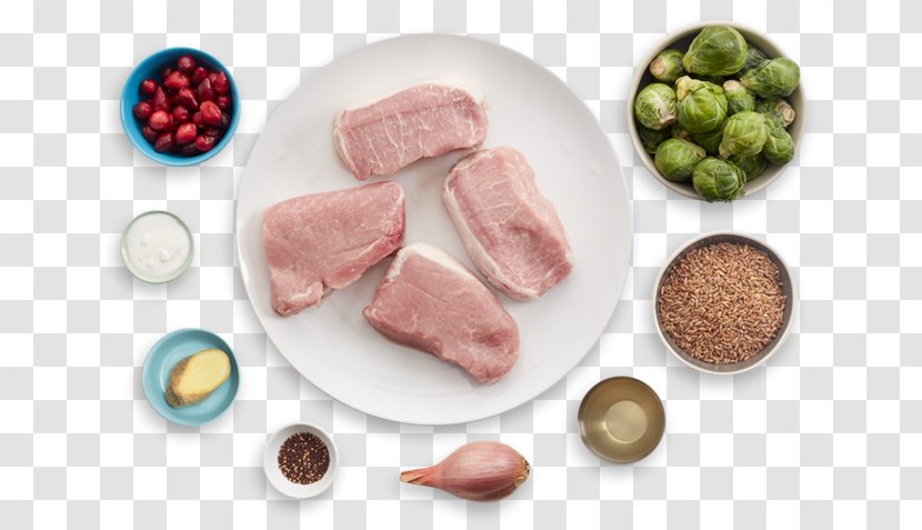 Meat Pork Chop Chutney Cranberry Sauce - Brussels Sprouts Transparent PNG