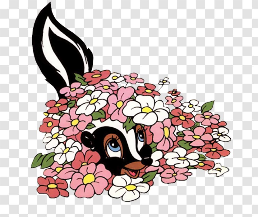 Thumper Bambi, A Life In The Woods Floral Design Flower Drawing - Hercules Transparent PNG