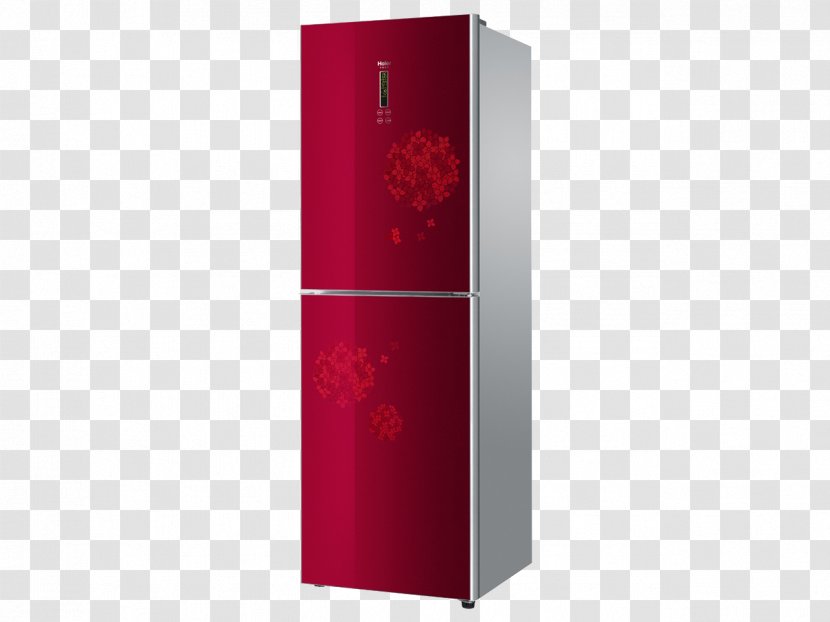 Refrigerator Auto-defrost Red - Wine Two-door Printing Transparent PNG