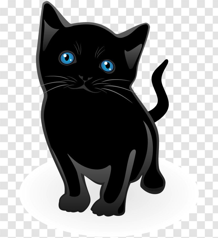 Black Cat Kitten Clip Art - Snout Transparent PNG