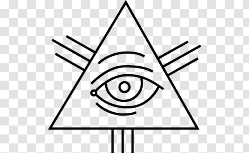 Eye Of Providence Divine Symbol Horus Trinity - Black And White Transparent PNG