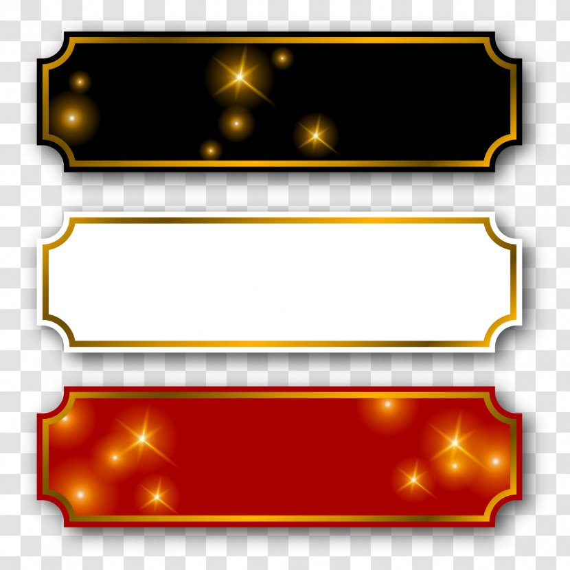 Icon - Rectangle - Gold Frame Label Material Transparent PNG