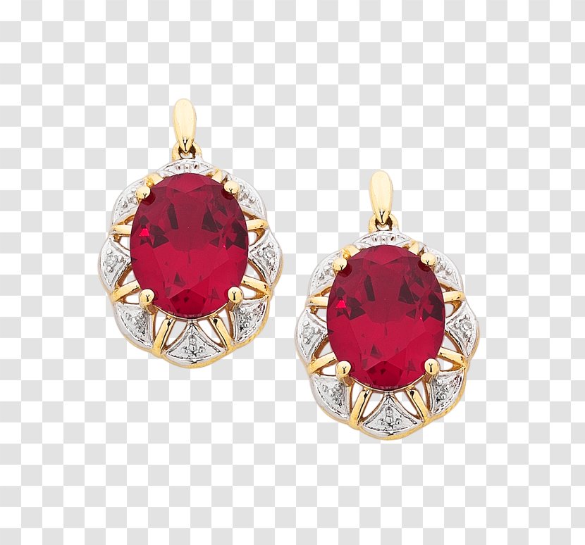 Ruby Earring Gold Jewellery Gemstone Transparent PNG