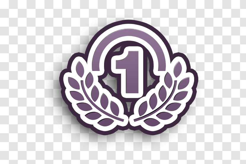 Icon Awards Icon Award Medal Of Number One With Olive Branches Icon Transparent PNG