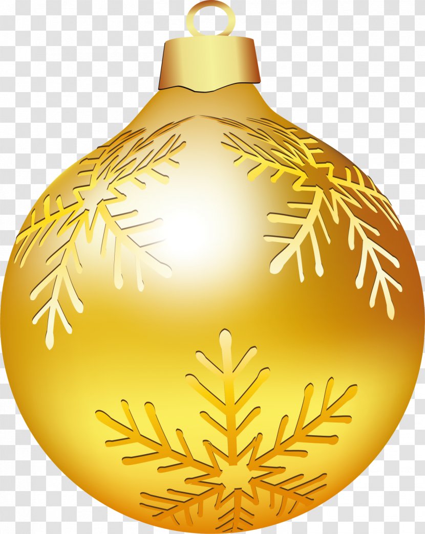 Christmas Ornament Snowflake Gold - Yellow - Golden Pendant Transparent PNG