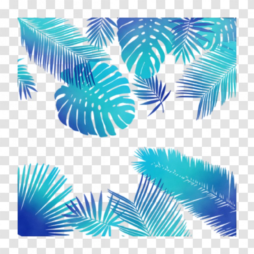 Palm Tree Background - Teal - Vascular Plant Arecales Transparent PNG