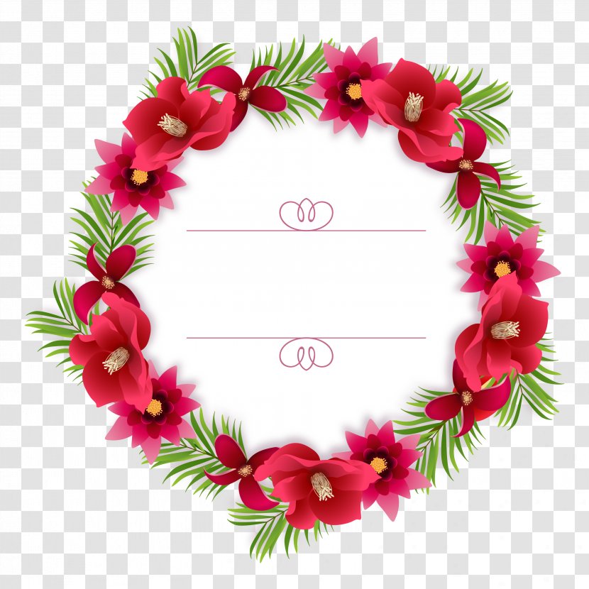 Flower Download - Wreath - Red Garland Transparent PNG