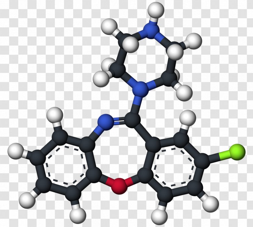 Clozapine Molecule Drug Atypical Antipsychotic - Therapy - Model Transparent PNG