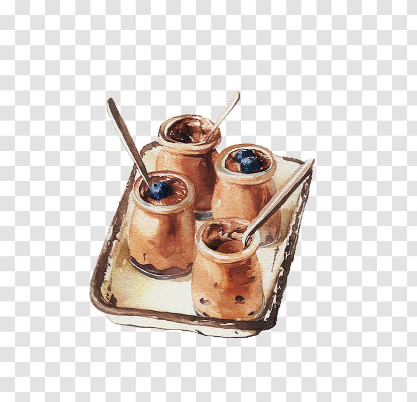 Mango Pudding Crxe8me Caramel Milk Chocolate Banana - Blueberry Jam Transparent PNG