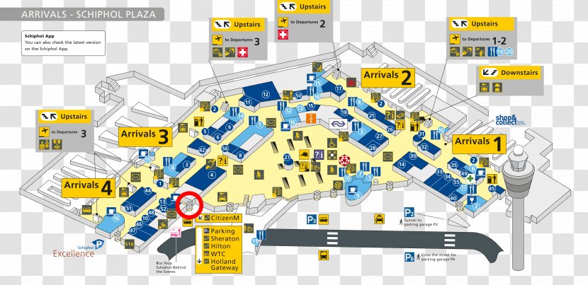 Amsterdam Airport Schiphol Centraal Railway Station Terminal - Map Transparent PNG