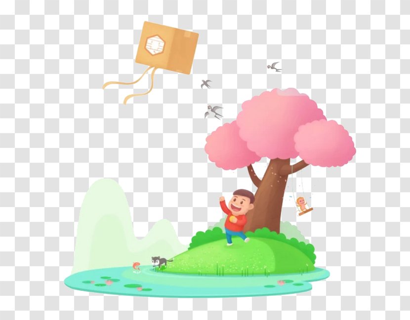 Qingming Airplane Kite Cold Food Festival - Green - Kite-flying Kids Transparent PNG