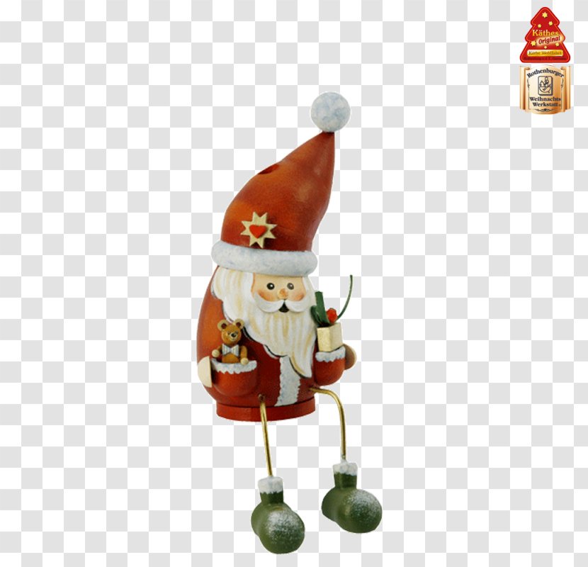 Santa Claus Christmas Ornament Figurine - Handpainted Transparent PNG