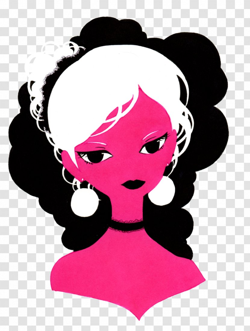 Black Hair Silhouette Pink M Clip Art - Smile Transparent PNG