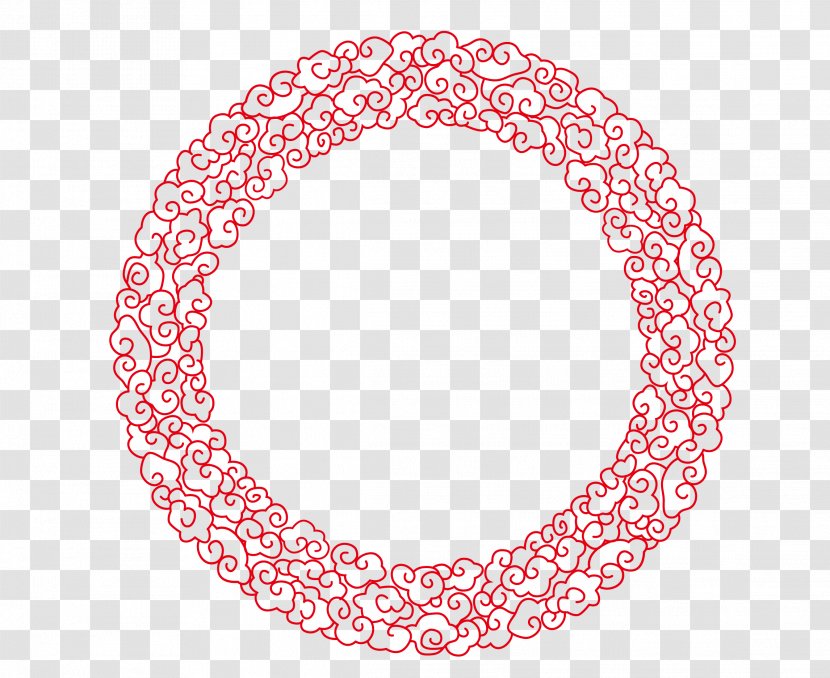 Circle Euclidean Vector - Product - Chinese-style Clouds Round Border Picture Transparent PNG