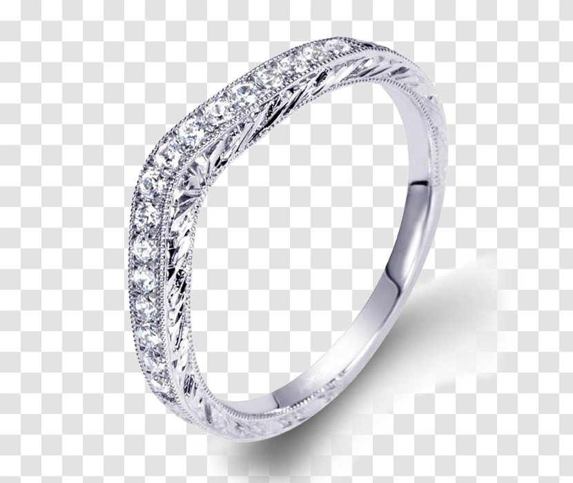 Diamantaire Wedding Ring Silver - Rings - Curve Transparent PNG