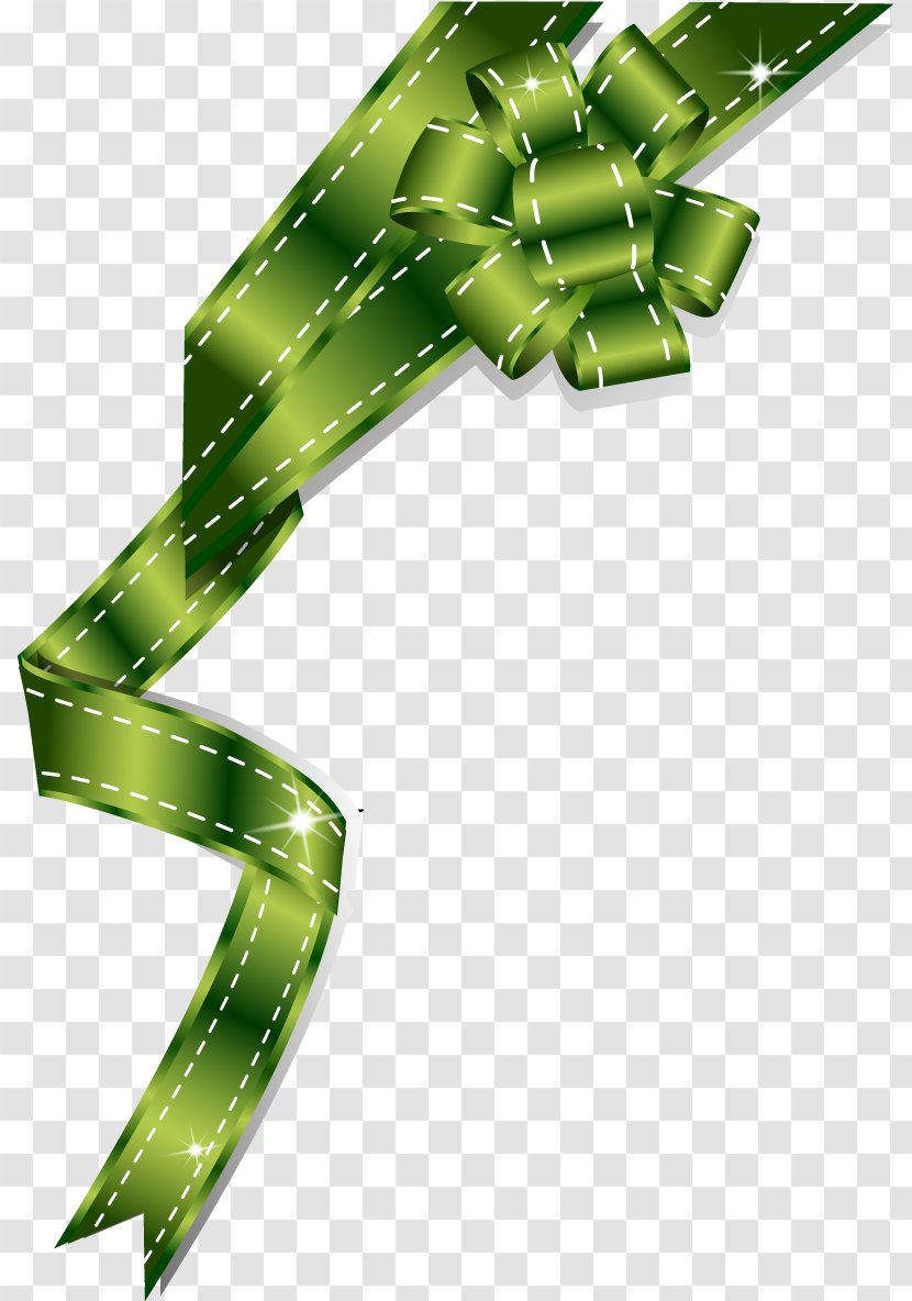 Paper Clip Art - Plant Stem - Vector Decorative Gift Green Ribbon Transparent PNG