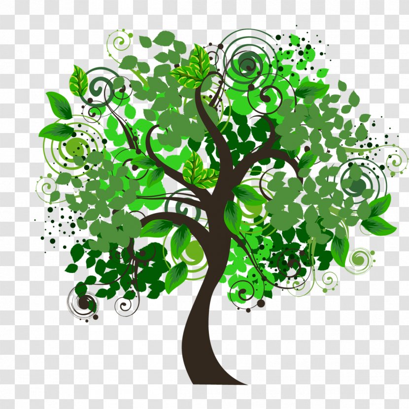 Tree Euclidean Vector Autumn Season - Branch - Creative Green Dream Transparent PNG