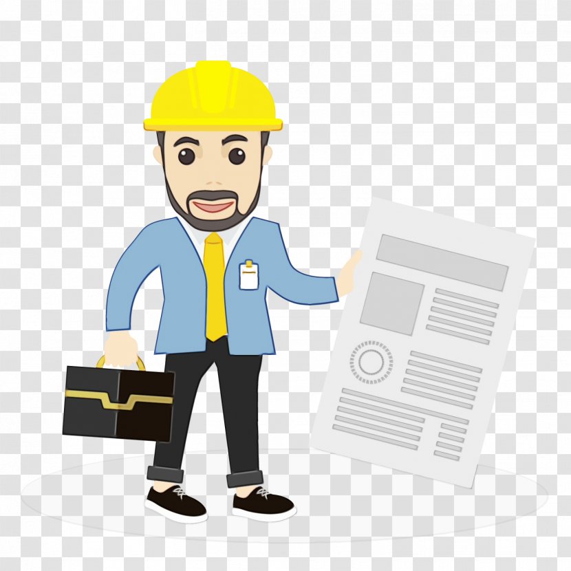 Cartoon Construction Worker Job Employment Package Delivery - Engineer - Business Transparent PNG