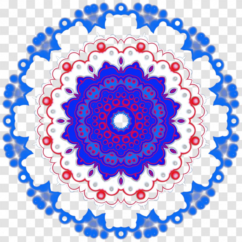 Mandala Blue Circle Pattern - Texture Mapping - Background Transparent PNG