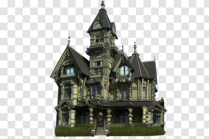 Manor House Carson Mansion Clip Art Haunted - Medieval Architecture Transparent PNG