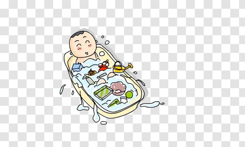Baby Pacifier Bathing Infant Child - Watercolor - Cute Bath Picture Material Transparent PNG