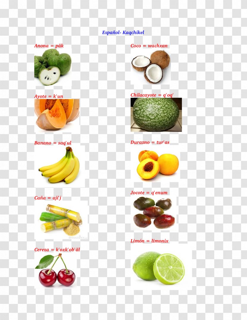 Kaqchikel Fruit Salad Vegetable Nanche - English - Sanda Transparent PNG