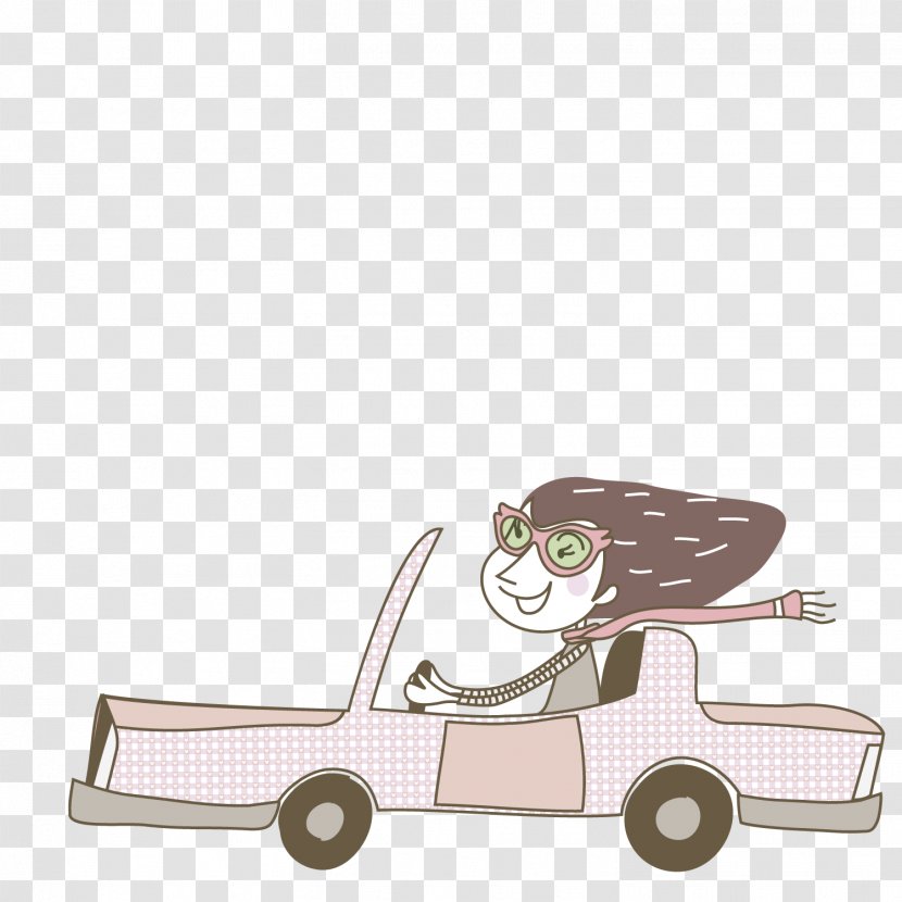 Cartoon Drawing Woman Illustration - Comic Book - Driving Female Transparent PNG