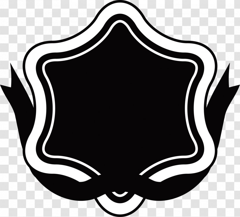 Ribbon Label Logo Clip Art - Red - Black Star Transparent PNG