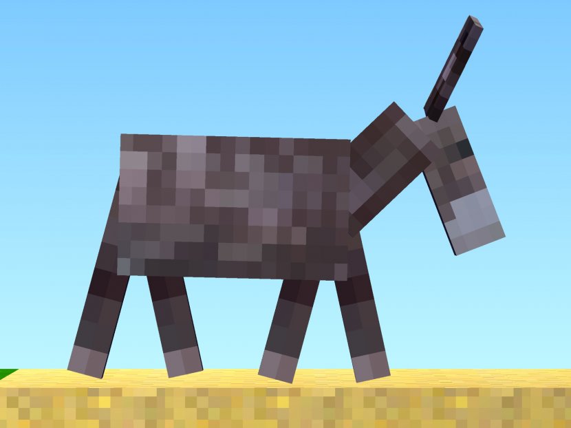The Blockheads Donkey Horse Mane Pack Animal - Grey Transparent PNG